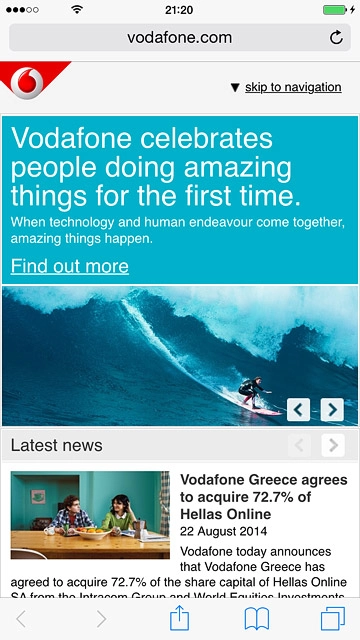 Press the menu icon.