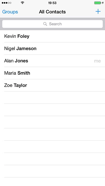 Press the new contact icon.