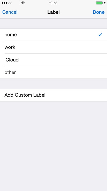 Press the required email type or Add Custom Label.