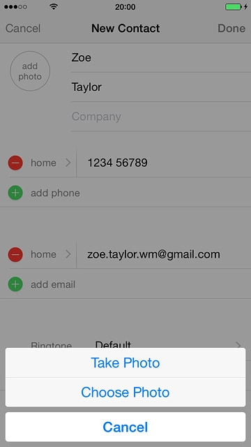 To take a new picture:Press Take Photo.