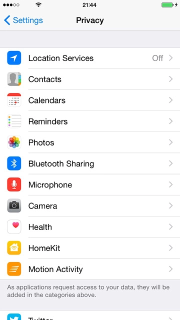 Press Location Services.