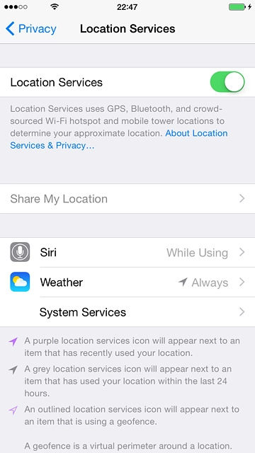 Press Privacy to save the settings.