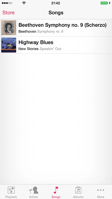 Press the required audio file.