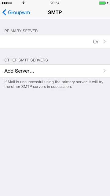 Press the name of the email account you've just set up.