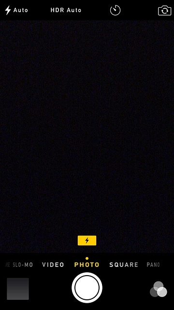 Slide your finger right or left on the display to select PHOTO.