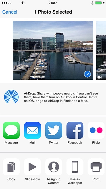 Press AirDrop until the function is turned on.