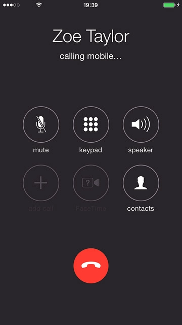 Press the end call icon.