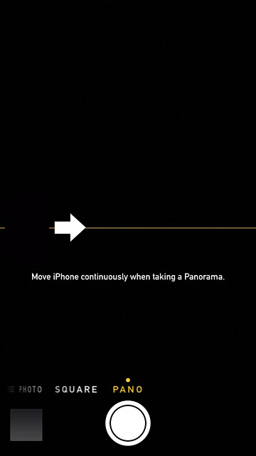Slide your finger left on the display to select PANO.