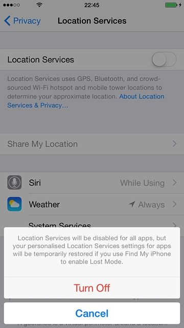 If you turn off the function:Press Turn Off.