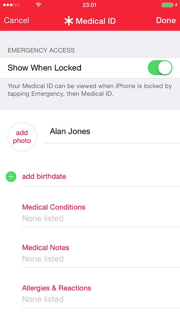 Press the required information and follow the instructions on the display to add the information.