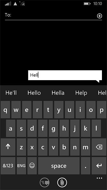 Press the required word to insert it.