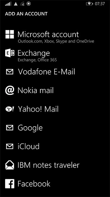 Press Microsoft account.
