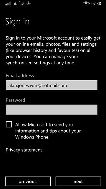 Press the field below 