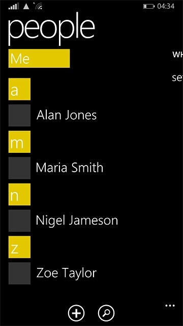 Press the required contact.The contact details are displayed.