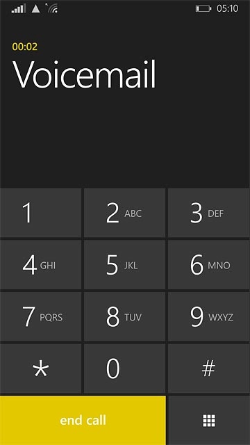Press end call to end the call and return to the home screen.