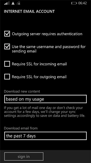 Press Require SSL for incoming email and Require SSL for outgoing email until the function is turned off.