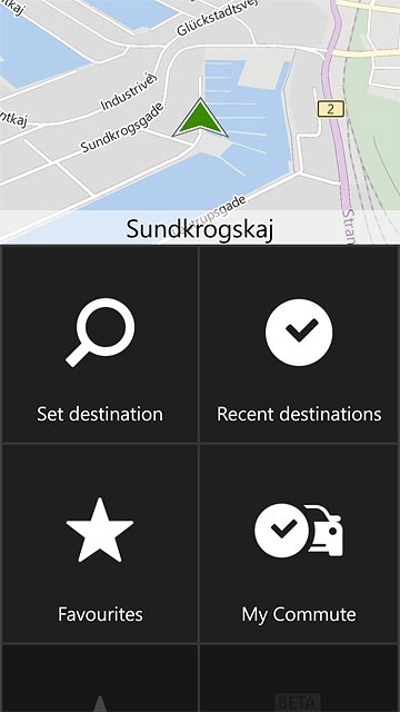 Press Favourites.Your favourite locations are displayed.
