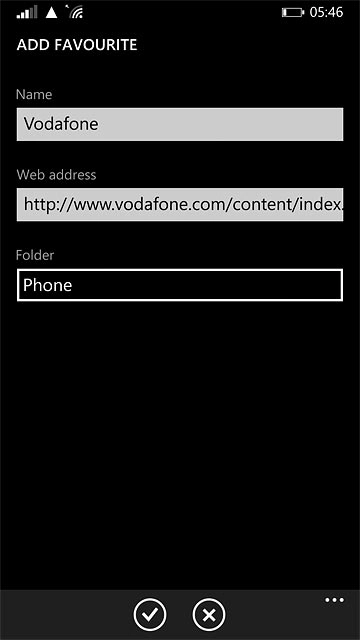 Edit the name of the bookmark and press the confirm icon.