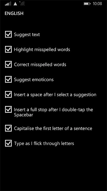Press Suggest text until the function is turned on.
