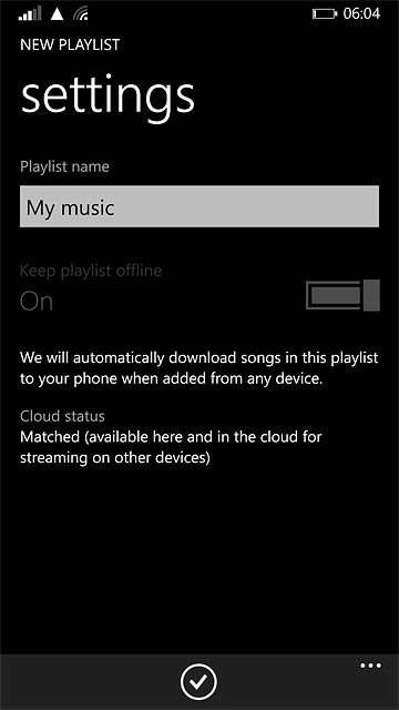 Key in a name for the playlist and press the confirm icon.