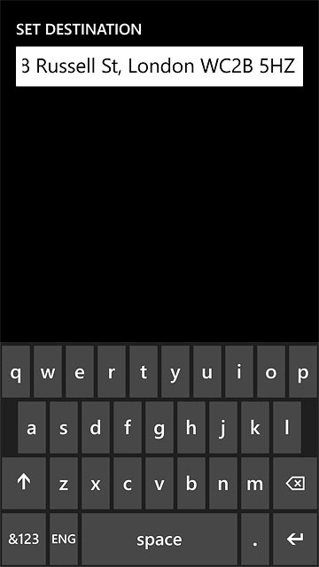 Key in the required destination and press enter.