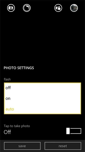 Press the required setting.