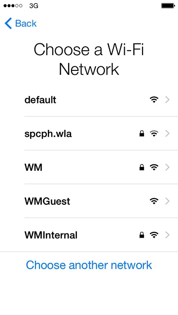 To activate your phone using Wi-Fi:Press the required Wi-Fi network or Choose another network.Follow the instructions on the display to connect to the required Wi-Fi network.