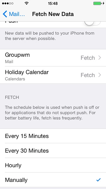 Press the required period or Manually.