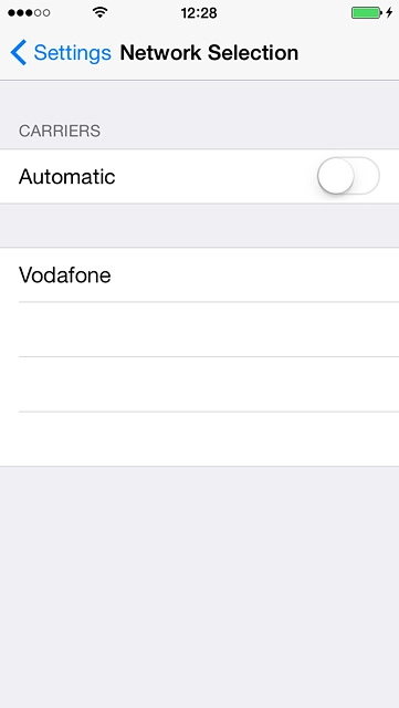 If automatic network selection is turned on:Press the indicator next to 