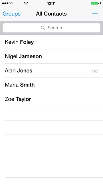 Press the new contact icon.