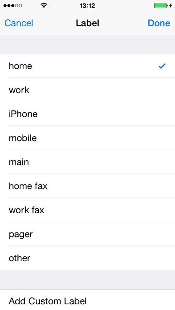Press the required number type or Add Custom Label.