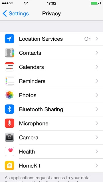 Press Location Services.