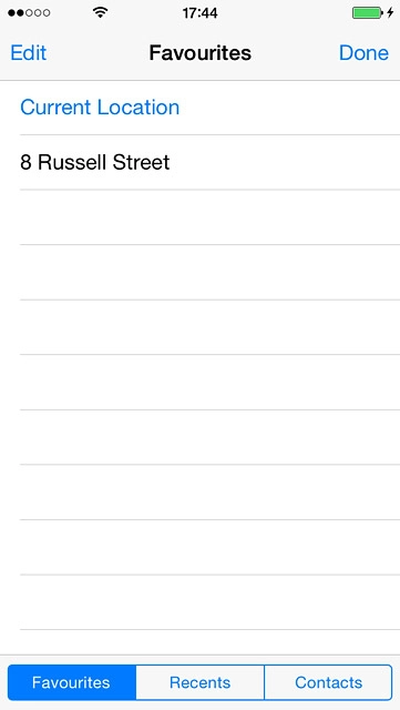 Press the required destination.