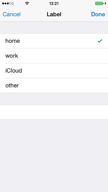 Key in the required text and press Done.