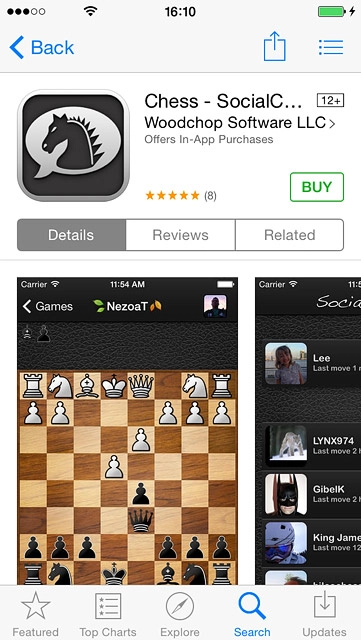 Press BUY.Log on to App Store if you're asked to do so.Follow the instructions on the display to install the app.The installed app is now available from the main menu.