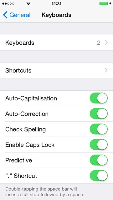 Press the indicator next to 