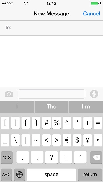 Press ABC to return to text input.