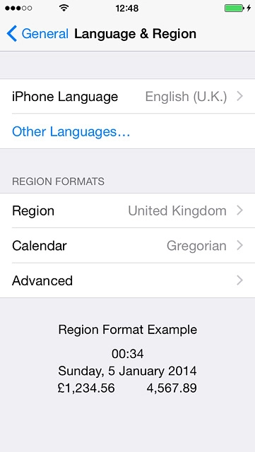 Press iPhone Language.