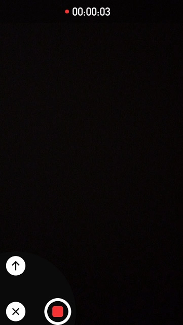 Press the stop icon to stop recording.