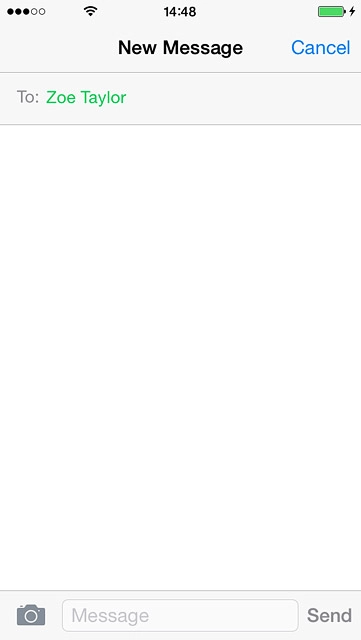 Press Message and write the required text.