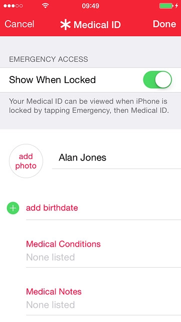 Press add photo and follow the instructions on the display to add a picture.