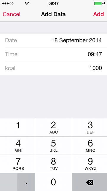 Follow the instructions on the display to select the required date or time.Press Add.