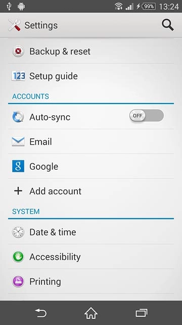 Press Backup & reset.