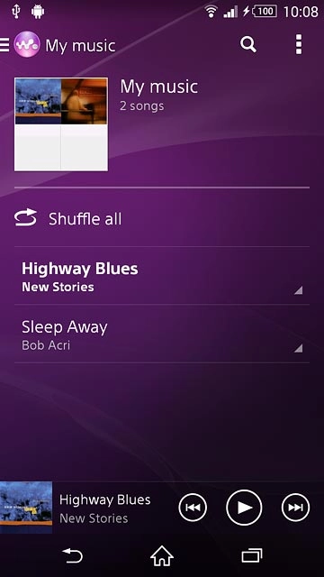 Go to the required audio file or playlist.Press the required audio file.
