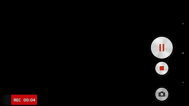 Press the stop icon to stop recording.The video clip is automatically saved.