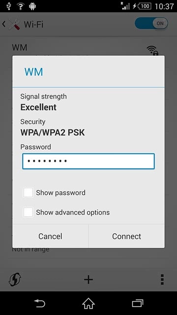 Follow the instructions on the display to select security settings, if required.Press Connect.