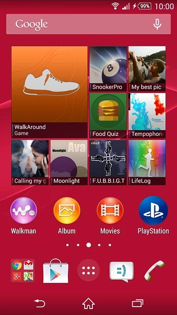Press the menu icon.