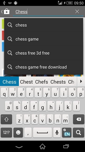 Key in the name of the required app and press the search icon.