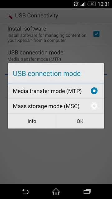 Press Media transfer mode (MTP).