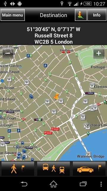 Press the required mode of transportation.